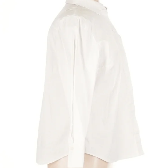 Lafayette 148 New York White Button Down Shirt | Size 1X - Picture 3 of 6